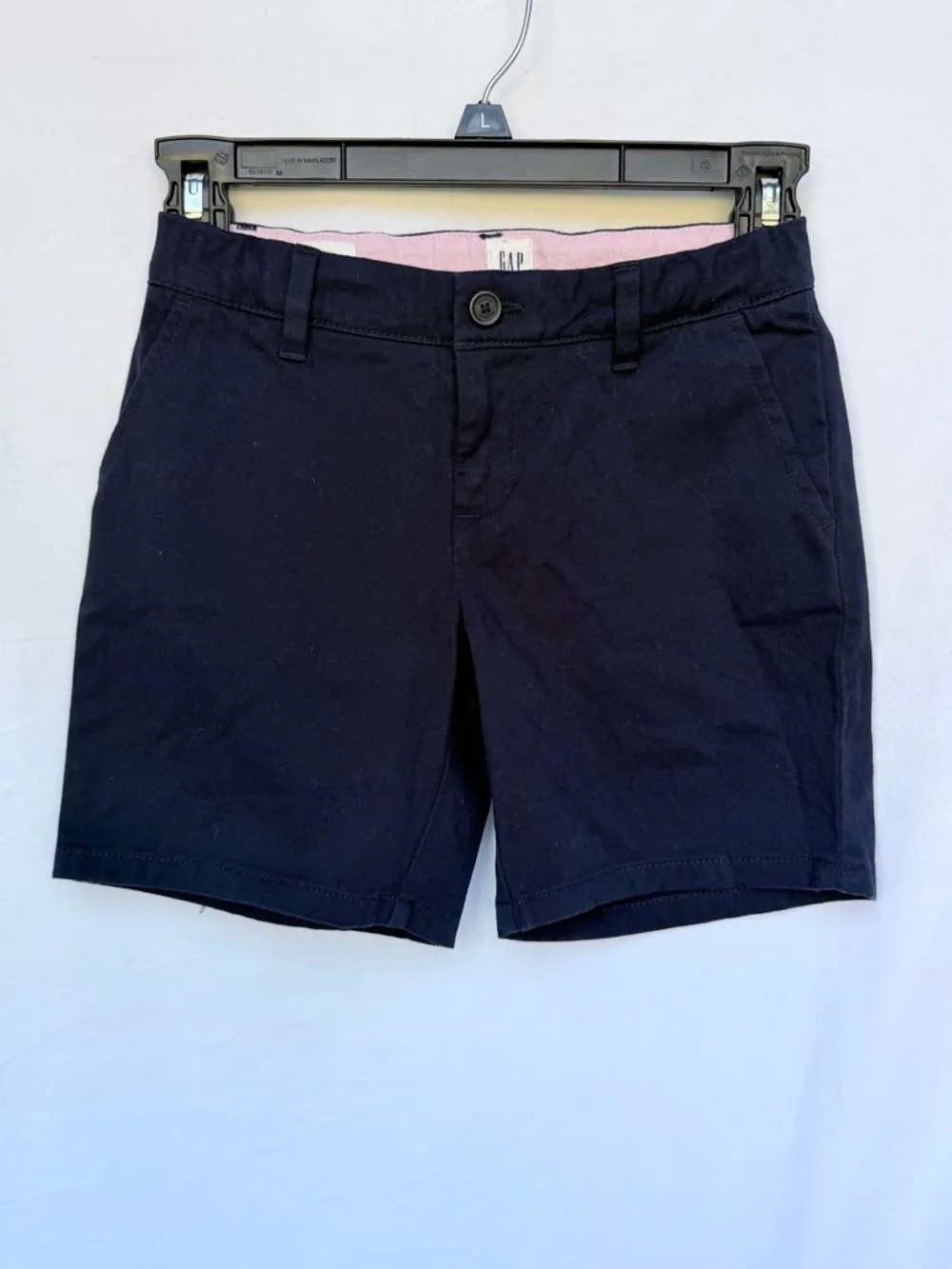 GAP Navy Chino Kids Shorts with Pink Waist Lining